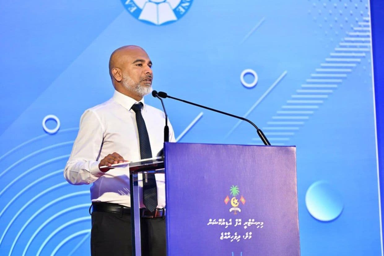 މާލޭގައި ސީއެޗްއެސްއީ ހުޅުވުމުގެ ރަސްމިއްޔާތުގައި ތައުލީމާއި ބެހޭ ވަޒީރު ވާހަކަދައްކަވަނީ. / ފޮޓޯ: ރައީސް އޮފީސް
