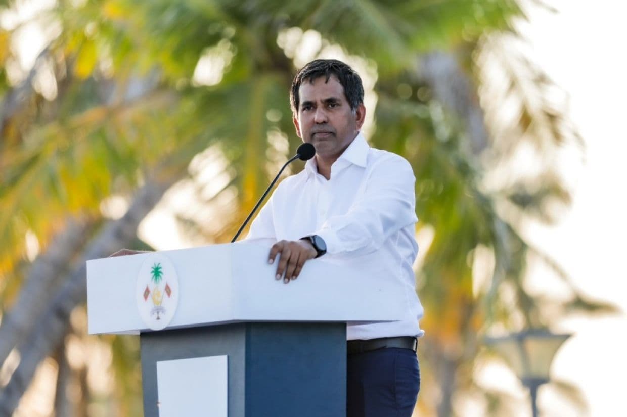 ބަންކަރިންގެ ޚިދުމަތް ފެށުމުގެ ރަސްމިއްޔާތުގައި އިކޮނަމިކް މިނިސްޓަރު މުޙައްމަދު ސަޢީދު ވާހަކަފުޅުދައްކަވަނީ..  ސެޕްޓެމްބަރު 2024، ހއ. ހޯރަފުށި، /  ފޮޓޯ: އެސްޓީއޯ