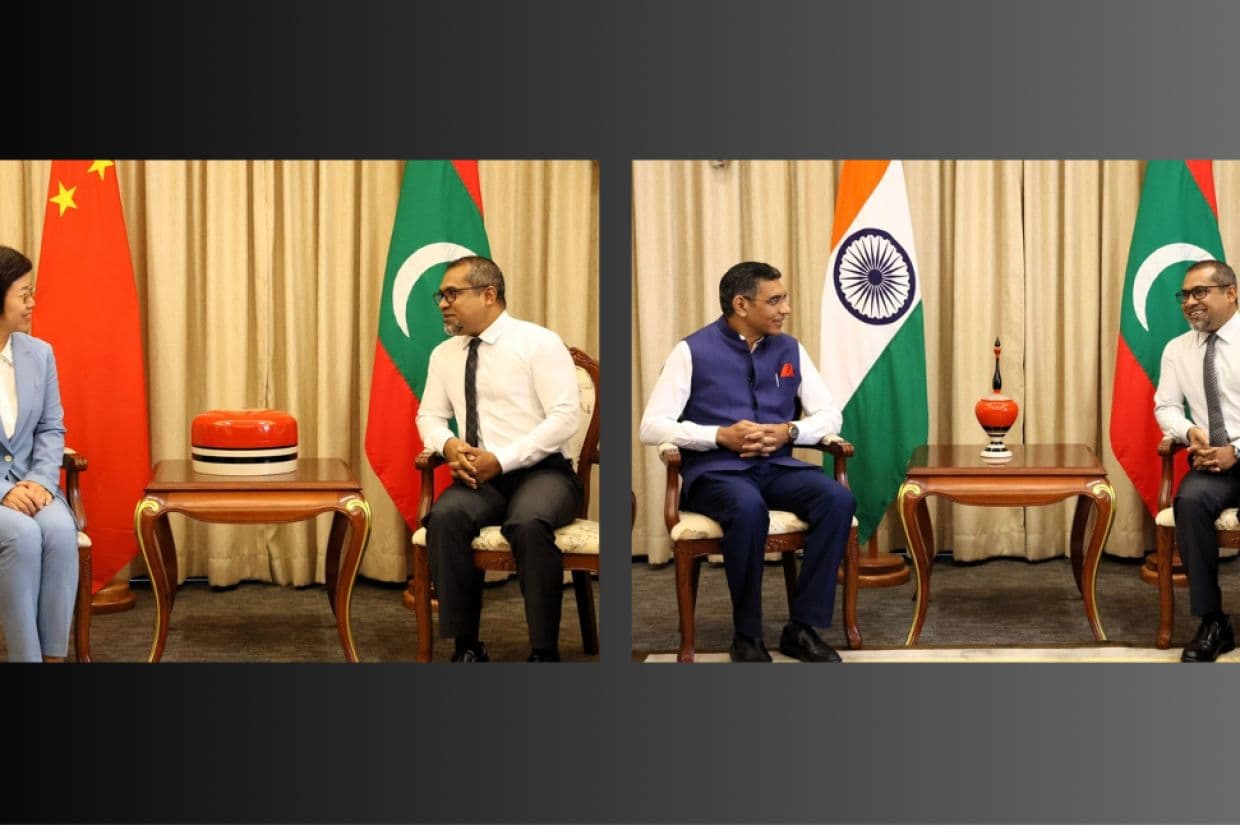 ޚާރިޖީ ވަޒީރުގެ އަރިހަށް، ޗައިނާ ސަފީރާއި އިންޑިއާ ސަފީރު ވަދާޢީ ޒިޔާރަތް ކުރެއްވުމުގެ ތެރެއިން.