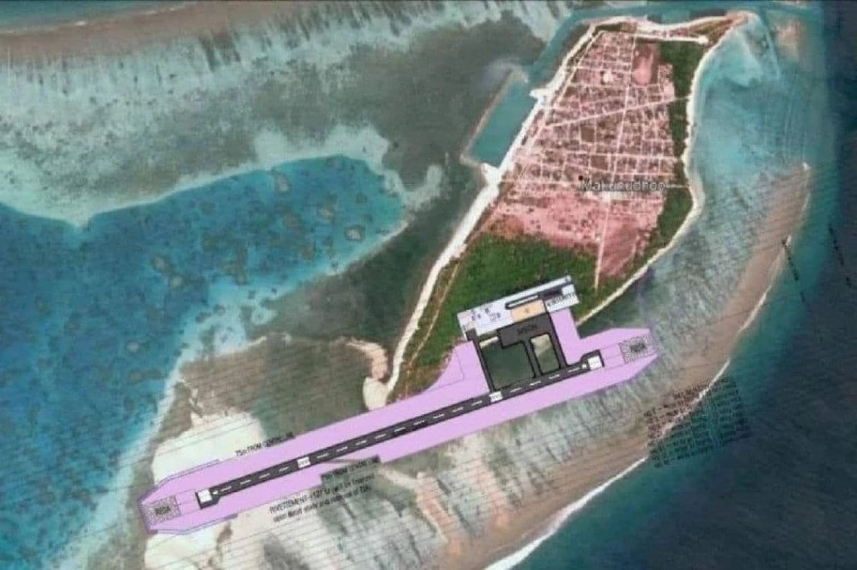 މަކުނުދޫގައި އެއާޕޯޓު އަޅަން ނިންމާފައިވާ ސަރަހައްދުގެ ކުރެހުމެއް.