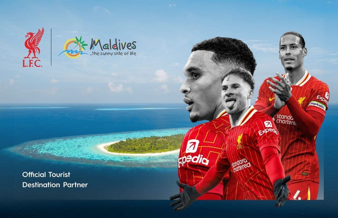 މި ޕާޓްނަރޝިޕްގެ ދަށުން ލިވަޕޫލްގެ ހޯމް މެޗުތަކުގައި ވިޒިޓް މޯލްޑިވްސްގެ ބްރޭންޑް ވިޒިބިލިޓީ އާއި އެލްއީޑީ ނިޝާން ފެންނަން ހުންނާނެ. / ފޮޓޯ: ވިޒިޓް މޯލްޑިވްސް