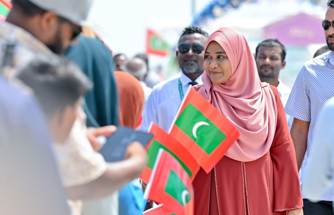 ރައީސުލްޖުމްހޫރިއްޔާގެ އަނބިކަނބަލުން މެޑަމް ސާޖިދާ އިބްރާހީމް. / ފޮޓޯ: ރައީސް އޮފީސް