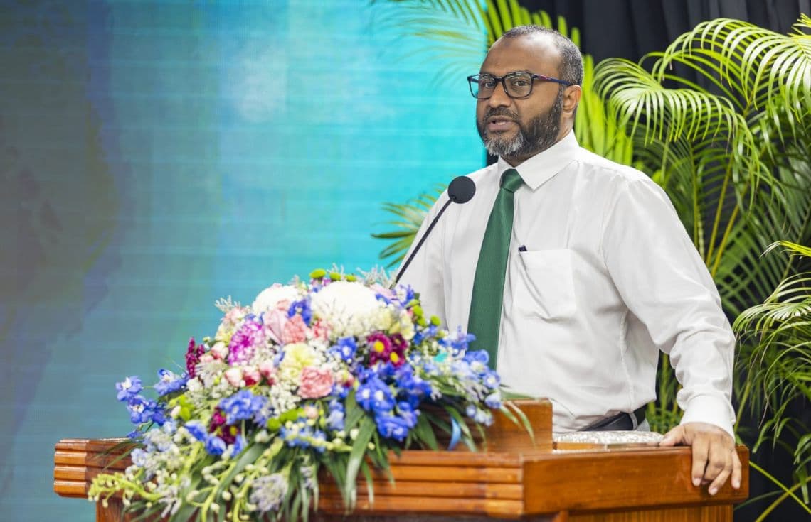 އިސްލާމިކް މިނިސްޓަރު ޝަހީމް ރޭގެ ޖަލްސާގައި ވާހަކަދައްކަވަނީ / ފޮޓޯ: އިސްލާމިކް މިނިސްޓްރީ