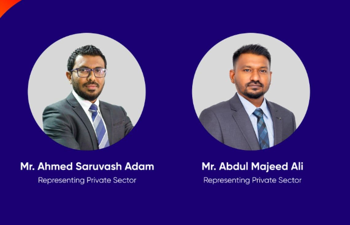 ޕެންޝަން އޮފީހުގެ ބޯޑަށް އައްޔަންކުރި އަބްދުލް މަޖީދު އަލީ އާއި އަހުމަދު ސަރުވަޝް އާދަމް / ފޮޓޯ: ޕެންޝަން އޮފީސް