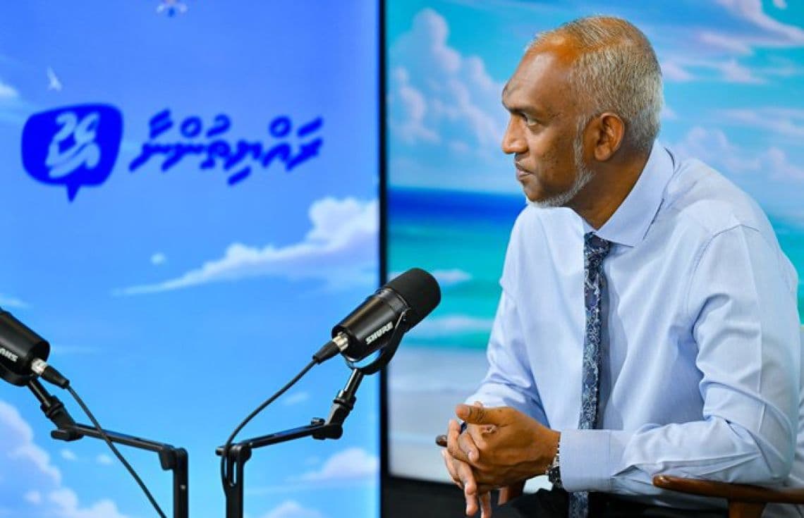 "ރައްޔިތުންނާ އެކު" ޕޮޑްކާސްޓުގައި ރައީސް ވަހަކަފުޅު ދައްކަވަނީ/ ފޮޓޯ: ރައީސް އޮފީސް