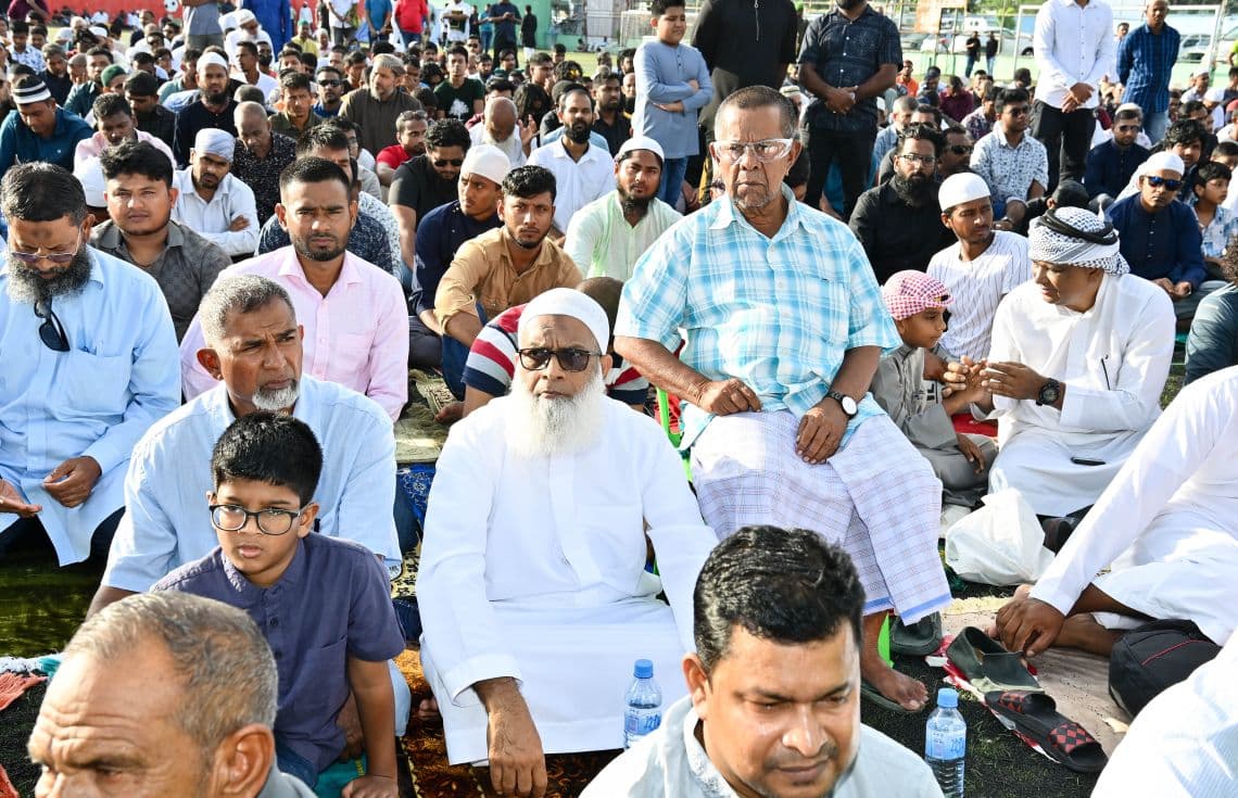 އީދު ނަމާދު ކުރުމުގެ ތެރެއިން. / ފޮޓޯ: ރައީސް އޮފީސް
