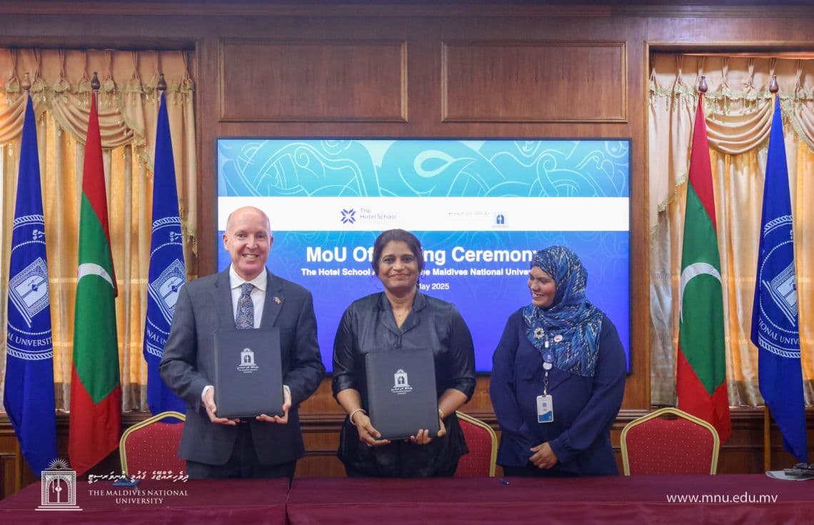 އެމްއެންޔޫ އިން އޮސްޓްރޭލިއާގެ ޔުނިވާސިޓީއަކާ އެކު އެއްބަސްވުމުގައި ސޮއިކުރުމަށް ބޭއްވި ރަސްމިއްޔާތު / ފޮޓޯ: އެމްއެންޔޫ
