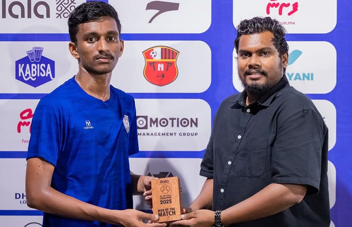 އަމިގޯސް ބަލިކޮށް ޕީކޭ ސެމީއަށް ދިޔަ މެޗުގެ މޮޅު ކުޅުންތެރިޔާ ޕީކޭގެ ޖ.ނަންބަރު 97 އައްފާން ބިން އަޙްމަދު.