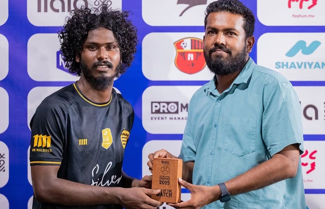 ރޭގެ މެޗުގެ އެންމެ މޮޅުކުޅުންތެރިޔާ ޕާކް އެސްސީގެ ޖ.ނ. 73، މުޙައްމަދު ޝާއިން އިނާމާއި ޙަވާލުވަނީ: ޕާކްއެސްސީން ފައިނަލްގެ ޖާގަ ކަށަވަރުކުރީ 4-1 އިން ތިމަރަގުށި ބަލިކޮށްގެން.