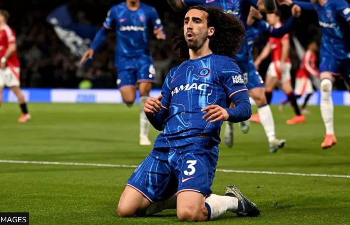 ރޭ ޗެލްސީއއި މެންޗެސްޓަރ ޔުނައިޓެޑް ބައްދަލުކުރި މެޗުގައި ޗެލްސީގެ ކުކުރެއާ ގޯލް ޖެހުމަށްފަހު އުފާ ފާޅުކުރަނީ.