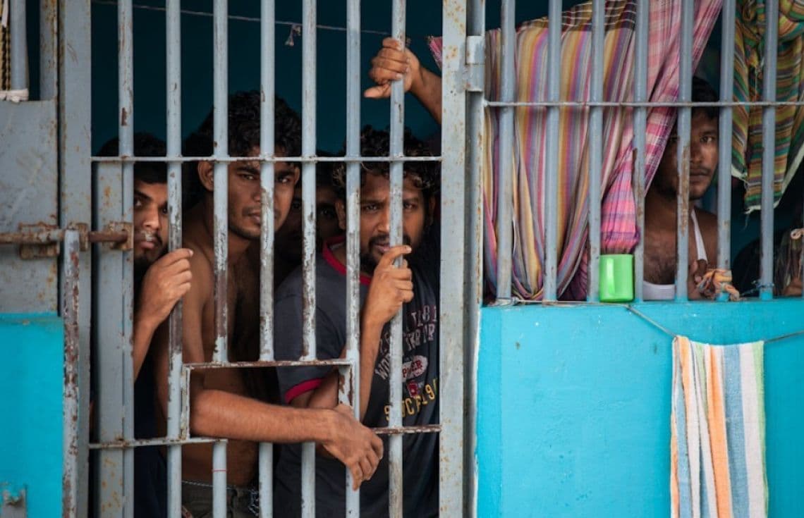 ދޫނިދޫ ޖަލުގައި ތިބި ގައިދީން / ފޮޓޯ: އަވަސް