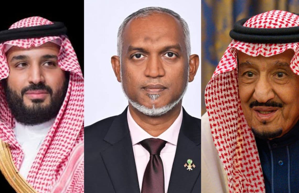 ސައޫދީ އަރަބިއްޔާގެ ރަސްގެފާނު އަދި މާތްވެގެންވާ ދެޙަރަމްފުޅުގެ ޚާދިމް ސަލްމާން ބިން ޢަބްދުލް ޢަޒީޒު، ރައީސުލްޖުމްހޫރިއްޔާ ޑޮކްޓަރ މުޙައްމަދު މުޢިއްޒު އަދި ސައޫދީގެ ވަލީޢަހުދު މުޙައްމަދު ބިން ސަލްމާން.