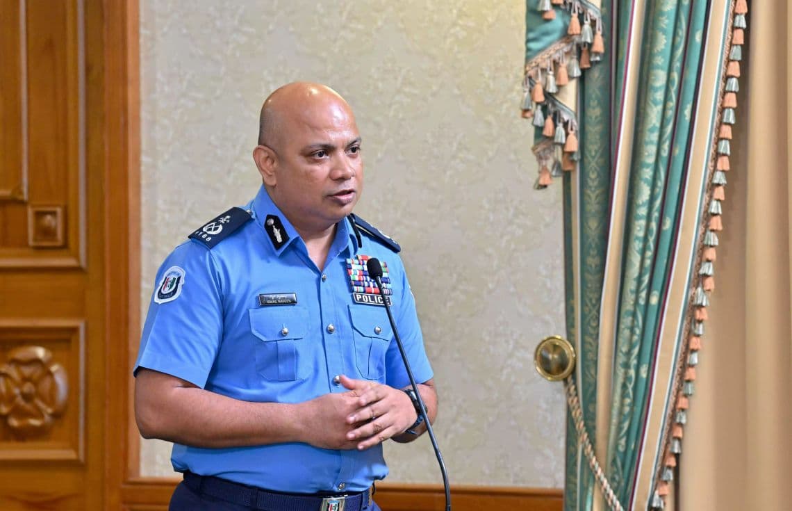 ޕޮލިސް ކޮމިޝަނަރުގެ މަޤާމަށް ޢައްޔަންކުރެއްވި އިސްމާއިލް ނަވީން / ފޮޓޯ: ރައީސް އޮފީސް