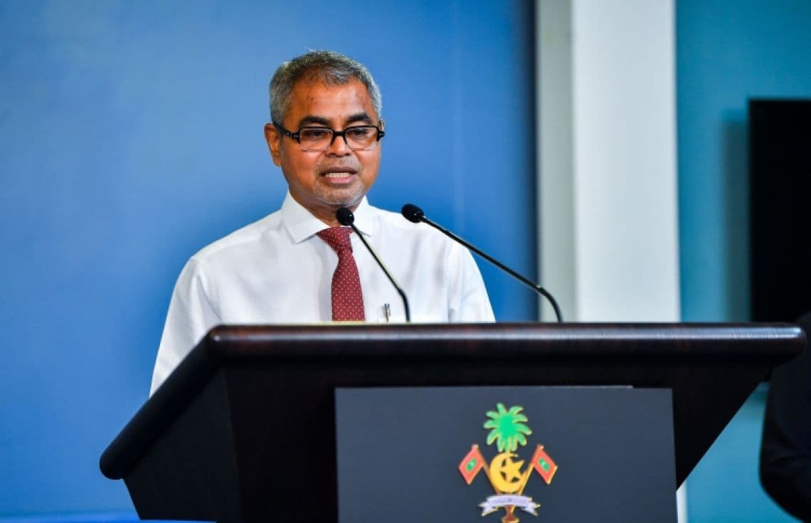 ފަތުރުވެރިކަމާއި ތިމާވެއްޓާއި ބެހޭ ވަޒީރު ޠާރިޤް އިބްރާހީމް/ ފޮޓޯ: ރައީސް އޮފީސް