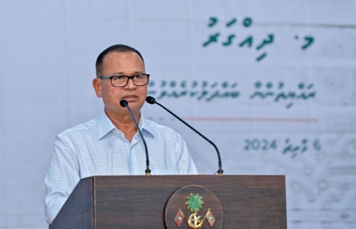 ސިޓީތަކާއި އިދާރީ ދާއިރާތައް ހިންގުމާ އާންމު މަސައްކަތްތަކާ ބެހޭ ވަޒީރު ޢާދަމް ޝަރީފް އުމަރު/ ފޮޓޯ: ރައީސް އޮފީސް
