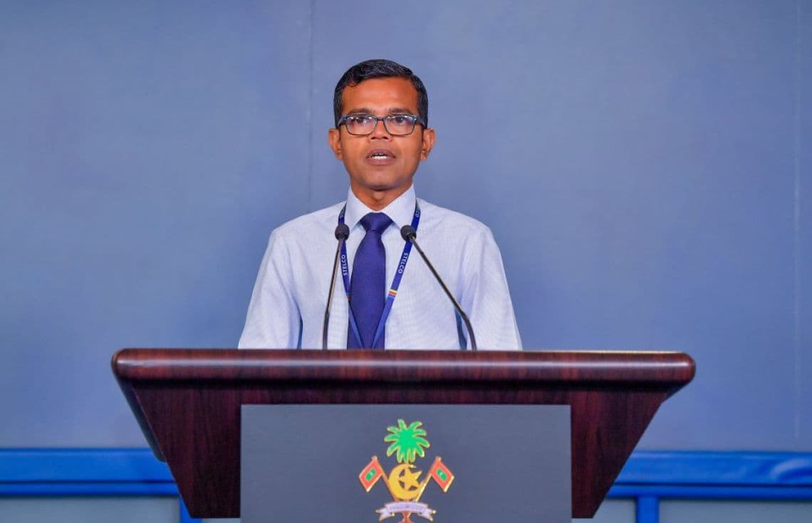 ސްޓެލްކޯގެ މެނޭޖިންގ ޑިރެކްޓަރ ހުސެއިން ފަހުމީ. / ފޮޓޯ: ރައީސް އޮފީސް