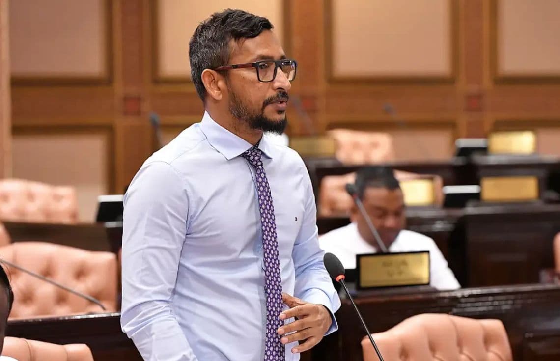 ޕީއެންސީގެ ޕީޖީ ގްރޫޕުގެ ލީޑަރު އިބްރާހިމް ފަލާހު. / ފޮޓޯ: މަޖިލިސް