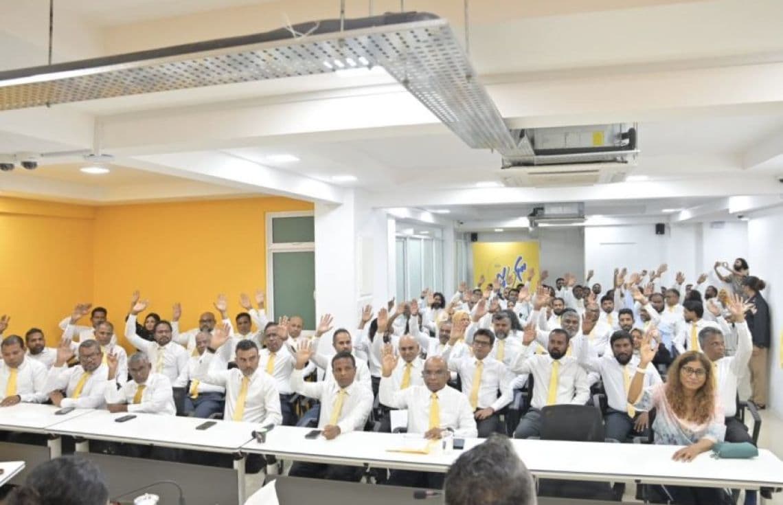 އެމްޑީޕީގެ ގައުމީ މަޖިލީހުގެ ހަތަރު ވަނަ ދައުރުގެ 22 ވަނަ ޖަލްސާގެ ތެރެއިން / ފޮޓޯ: އެމްޑީޕީ