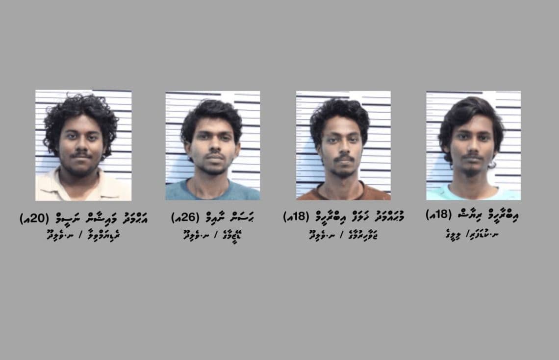 މަސްތުވާތަކެތީގެ މައްސަލައިގައި ފުލުހުން ހައްޔަރުކޮށްފައިވާ މީހުން.---ފޮޓޯ: ޕޮލިސް