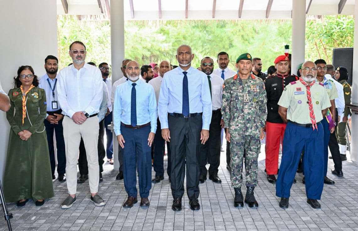 ސްކޫލް ކުދިން ކޭމްޕް ދިއުމަށް ކްރޮސްރޯޑްސްގައި ހަދާފައިވާ ސަރަހައްދު ހުޅުވުމުގެ ރަސްމިއްޔާތުގެ ތެރެއިން---ފޮޓޯ: ރައީސް އޮފީސް