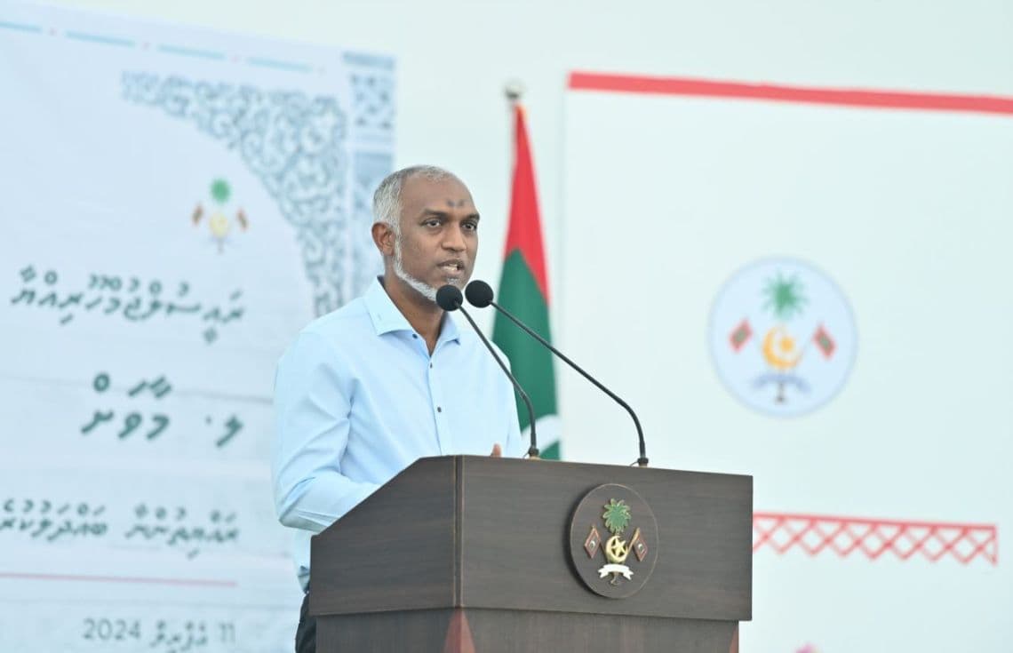 ރައީސުލްޖުމްހޫރިއްޔާ މާވަށު ރައްޔިތުންނާ މުހާތަބުކޮށް ވާހަކަފުޅު ދައްކަވަނީ. - ފޮޓޯ: ރައީސް އޮފީސް
