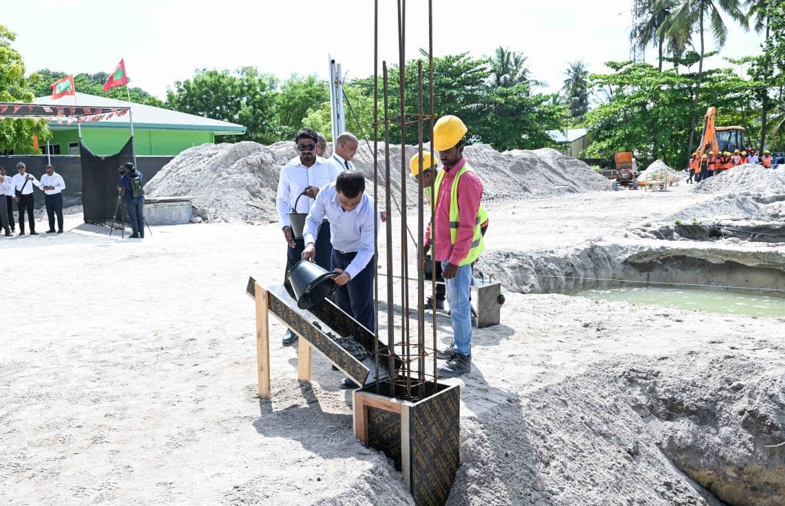 ތުލުސްދޫ ހޮސްޕިޓަލުގެ އަމަލީ މަސައްކަތް ފެށުމުގެ ރަސްމިއްޔާތުގެ ތެރެއިން---ފޮޓޯ:ރައީސް އޮފީސް