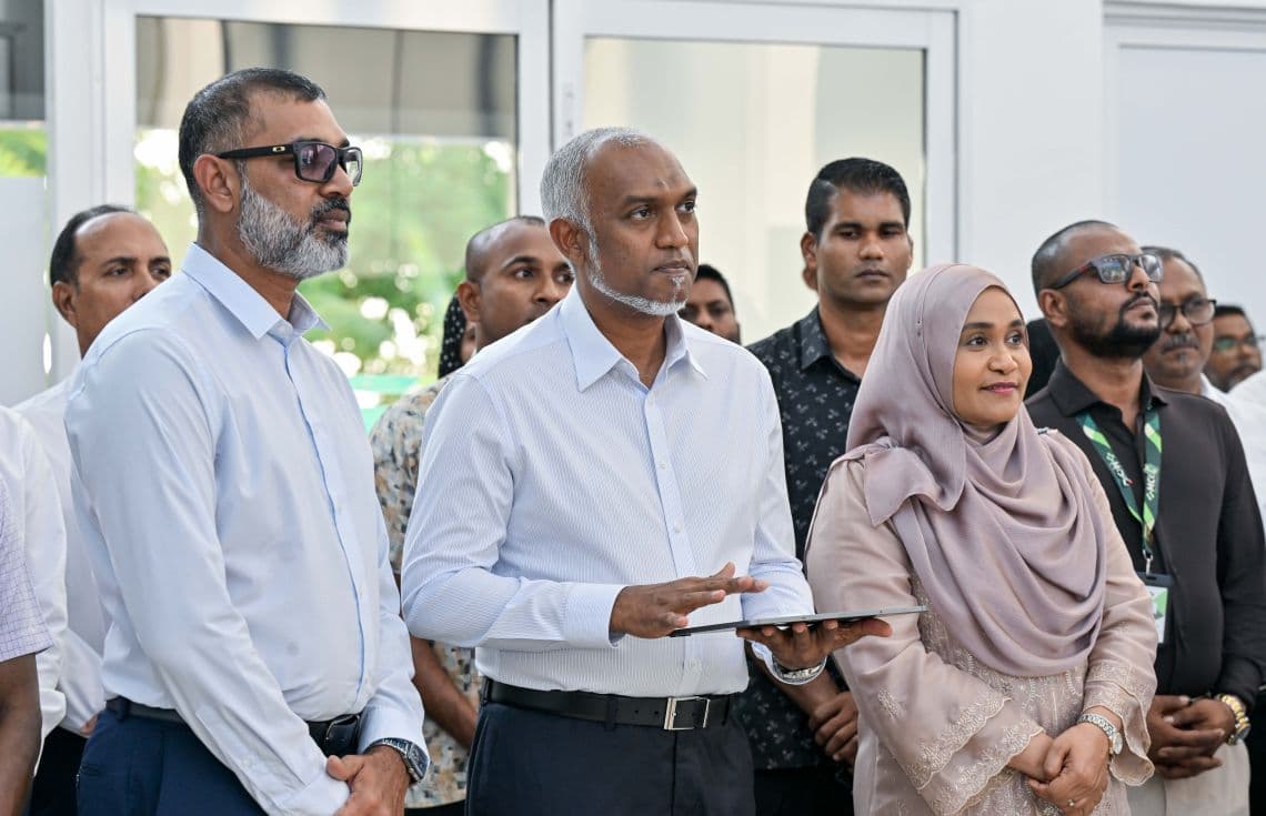 ރައީސް ޑރ. މުހައްމަދު މުއިއްޒު މާފަންނު އާބަން ޕްރައިމަރީ ހެލްތް ކެއާ ސެންޓަރު ހުޅުވައިދެއްވުން---ފޮޓޯ:ރައީސް އޮފީސް