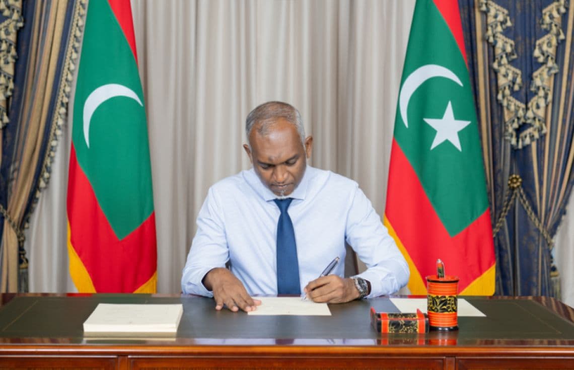 ރައީސުލްޖުމްހޫރިއްޔާ ޑރ. މުހައްމަދު މުއިއްޒު--- ފޮޓޯ: ރައީސް އޮފީސް