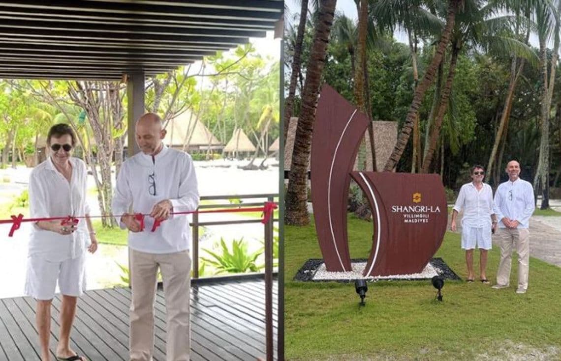 ޝަންގްރިއްލާ ރިސޯޓް އަލުން ހުޅުވުމާއެކު އެ ރިސޯޓަށް އެންމެ ފުރުތަމަ ދިޔަ ފަތުރުވެރިޔާ--- ފޮޓޯ: ޓޫރިޒަމް މިނިސްޓްރީ