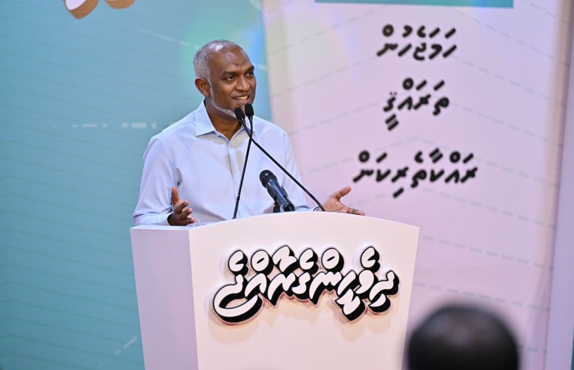 ޕީއެންސީ އޮފީސް ހުޅުވުމަށް ބޭއްވި ރަސްމިއްޔާތުގައި ރައީސް ވާހަކަފުޅު ދައްކަވަނީ.