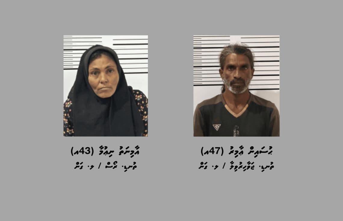 މަސްތުވާތަކެއްޗާއެކު ލ. ގަމުން ހައްޔަރުކުރި ދެ މީހުން--- ފޮޓޯ: ދިވެހި ފުލުހުންގެ ހިދުމަތް