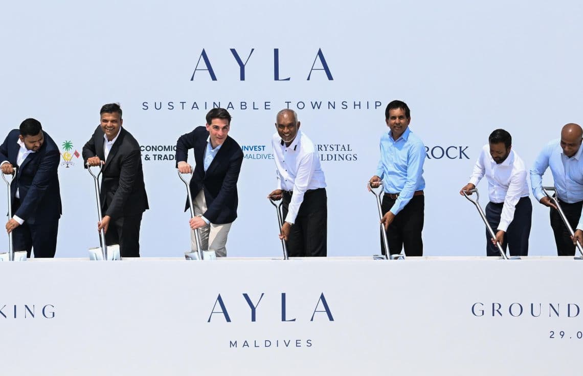 ޕްރޮޖެކްޓް "އައިލާ" ގެ އަމަލީ މަސައްކަތް ފެށުމަށް ބޭއްވި ރަސްމިއްޔާތުގެ ތެރެއިން---ފޮޓޯ:ރައީސް އޮފީސް