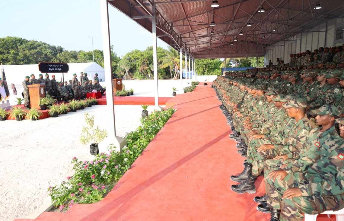 ނޭޝަނަލް ސާވިސް އިނީޝިއަލް ޓްރެއިނިންގެ ދެވަނަ ބެޗް އިފްތިތާހުކުރުމަށް ބޭއްވި ރަސްމިއްޔާތުގެ ތެރެއިން---ފޮޓޯ:ޑިފެންސް މިނިސްޓްރީ