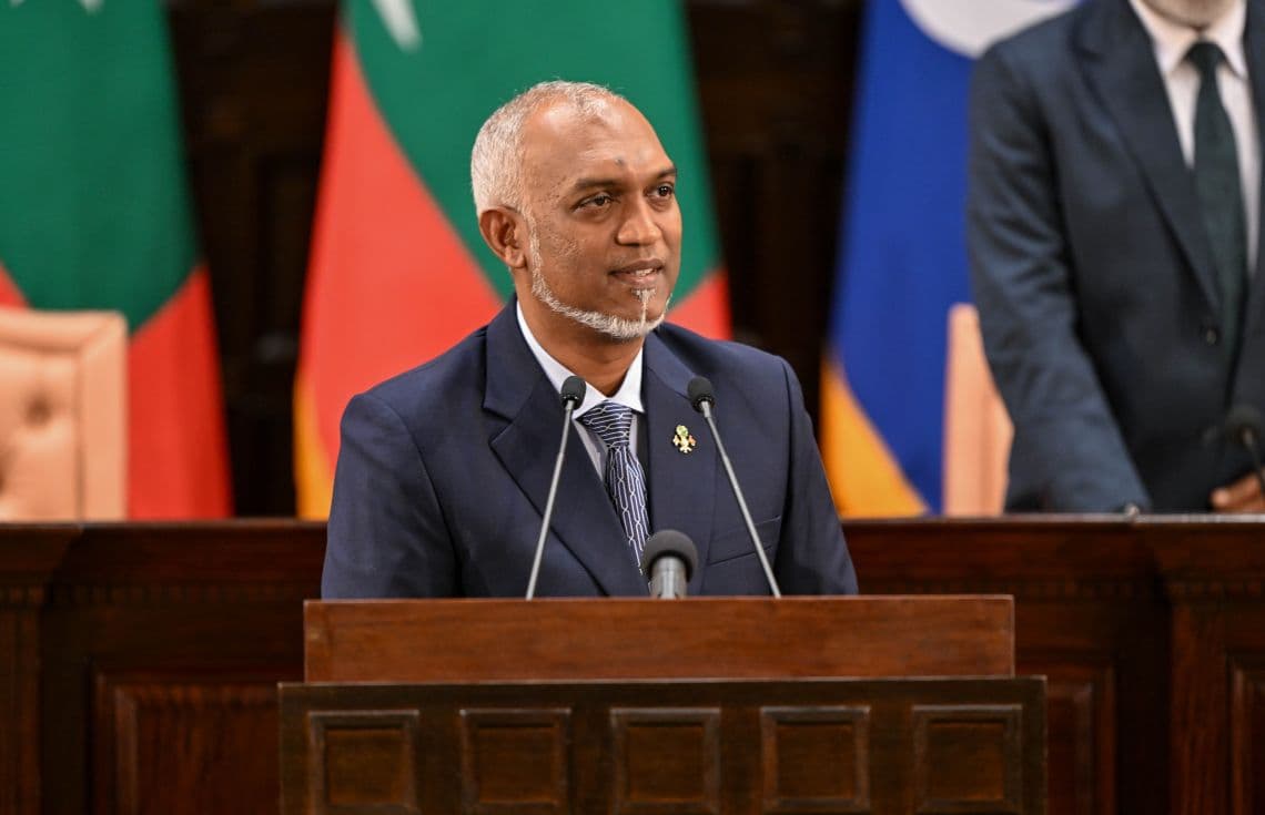 ރައީސް ޑރ. މުހައްމަދު މުއިއްޒު ރިޔާސީ ބަޔާން އިއްވަވަނީ--- ފޮޓޯ: ރައީސް އޮފީސް