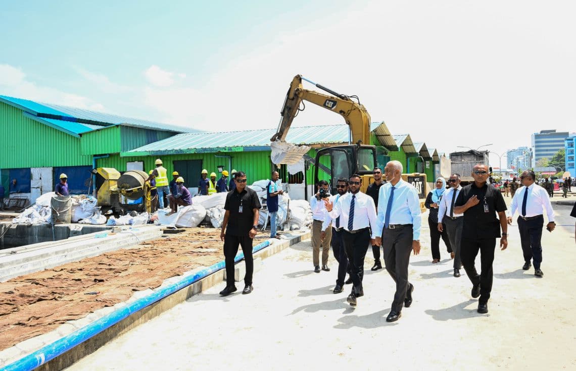 ބޮޑުތަކުރުފާނު މަގުގެ މަސައްކަތް ކުރިއަށްދާ ގޮތް ރައީސް ބައްލަވާލައްވަނީ--- ފޮޓޯ: ރައިީސް އޮފީސް