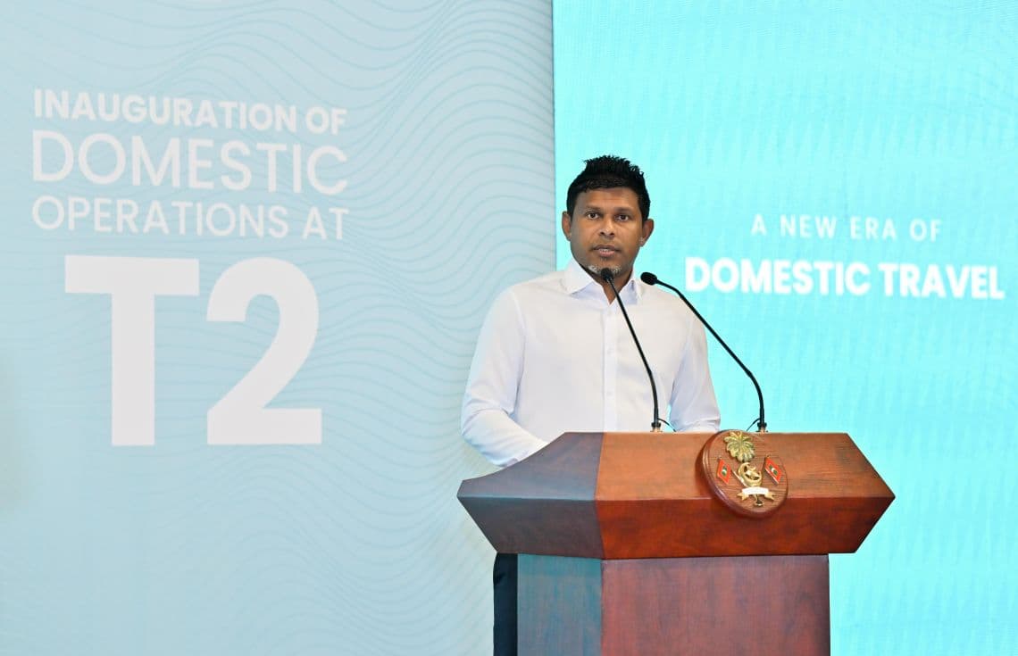 ވީއައިއޭގެ ޑޮމެސްޓިކް އޮޕަރޭޝަންތައް ޓާމިނަލް 2 އަށް ބަދަލުކުރުމުގެ ރަސްމިއްޔާތުގެ ތެރެއިން --- ފޮޓޯ:ރައީސް އޮފީސް