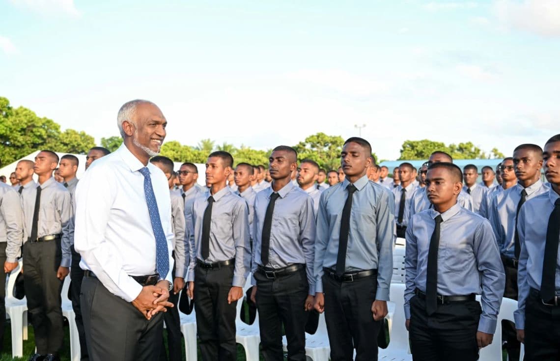 ވަތަނީ ހިދުމަތުގެ ތަމްރީން އިފްތިތާހު ކުރުން---ފޮޓޯ:ރައީސް އޮފިސް