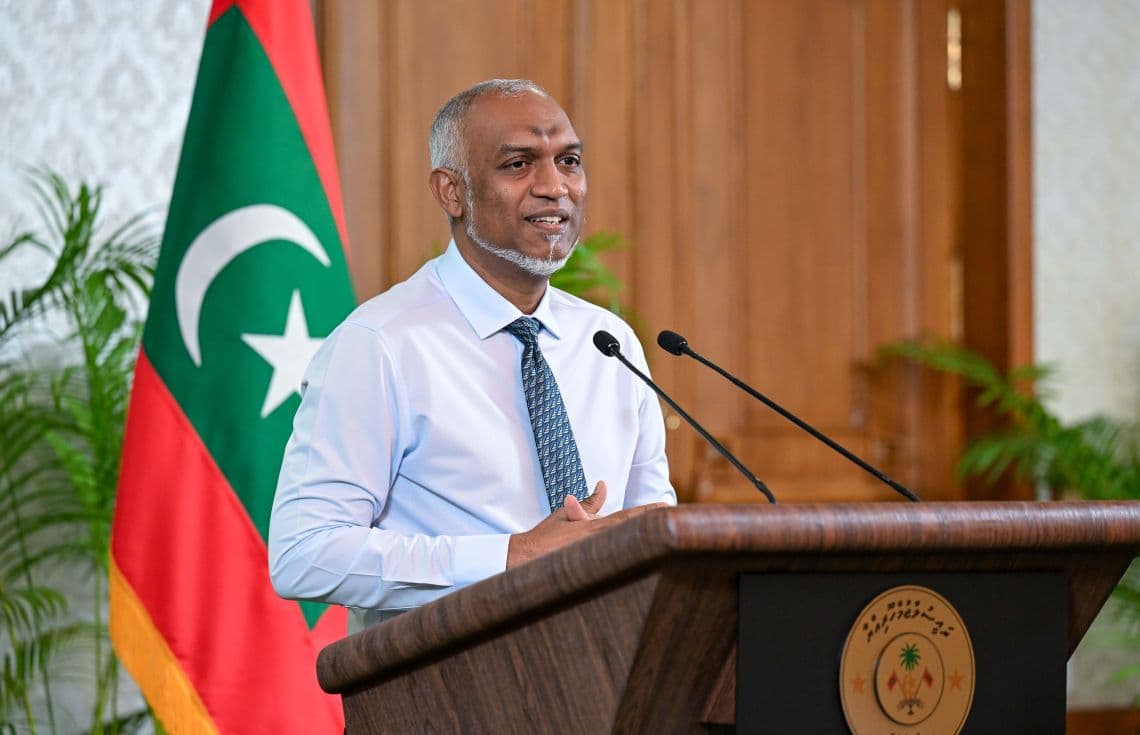 ރައީސުލްޖުމްހޫރިއްޔާ ޑރ. މުހައްމަދު މުއިއްޒު މިއަދުގެ ނޫސްވެރިންގެ ބައްދަލުވުމުގައި---ފޮޓޯ: ރައީސް އޮފީސް