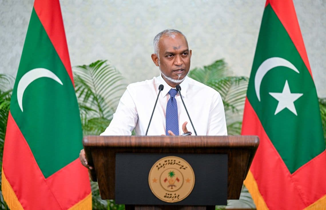 ރައީސުލްޖުމްހޫރިއްޔާ ޑރ. މުހައްމަދު މުއިއްޒު މިއަދުގެ ނޫސްވެރިންގެ ބައްދަލުވުމުގައި--- ފޮޓޯ: ރައީސް އޮފީސް