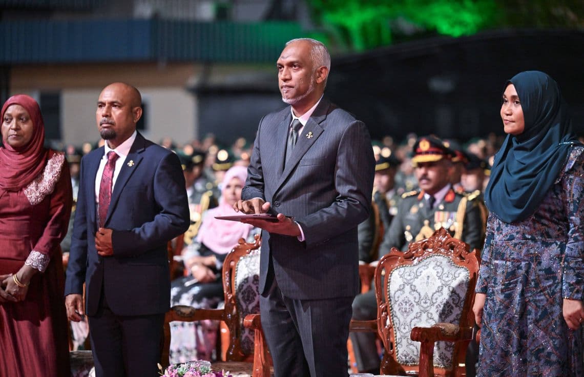 ސިފައިންގެ އަހަރީ ދުވަސް ފާހަގަކުރުމަށް ބޭއްވި ޖަލްސާގެ ތެރެއިން. / ފޮޓޯ: ރައީސް އޮފީސް