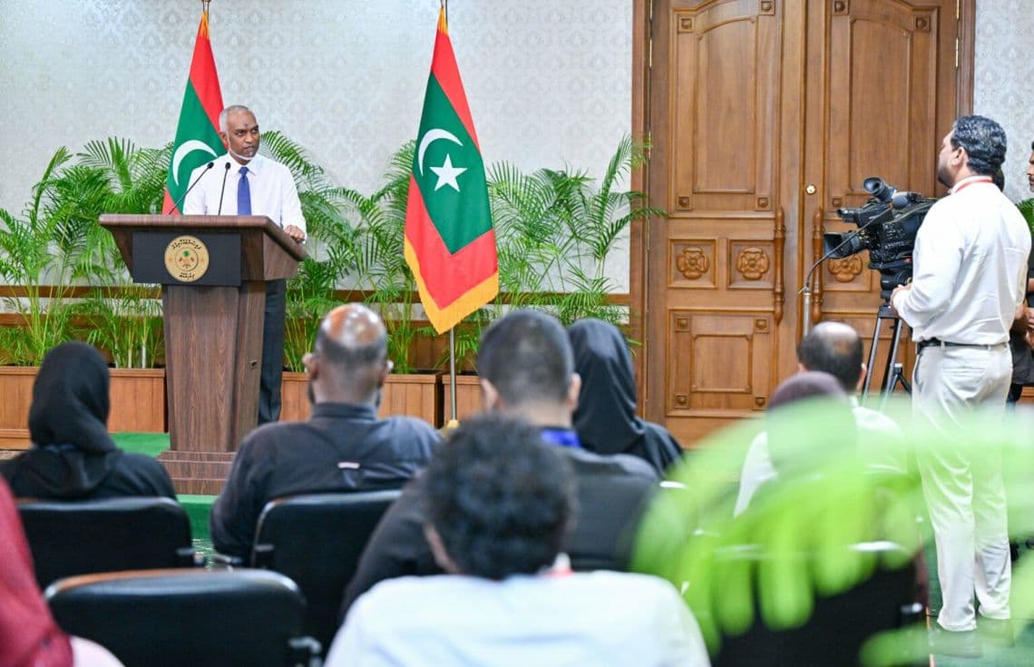 ރައީސުލްޖުމްހޫރިއްޔާ މިއަދު ނޫސްވެރިންނާއި ބައްދަލުކުރައްވަނީ / ފޮޓޯ: ރައީސް އޮފީސް