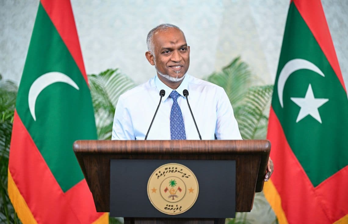 މިއަދުގެ ނޫސްވެރިންގެ ބައްދަލުވުމުގައި ރައީސް ޑރ. މުއިއްޒު. / ފޮޓޯ: ރައީސް އޮފީސް