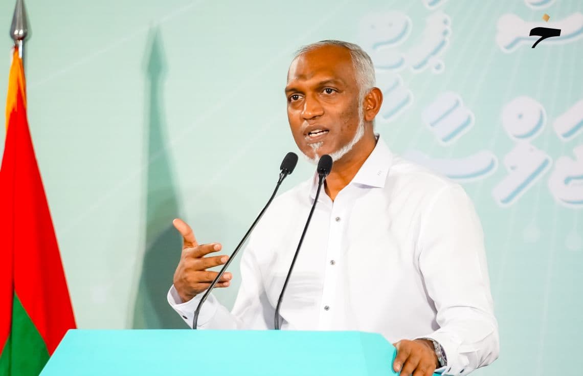 ޕީއެންސީގެ ޖަލްސާއެއްގައި ރައީސް ވާހަކަފުޅު ދައްކަވަނީ. / ފޮޓޯ: ޚުލާސާ