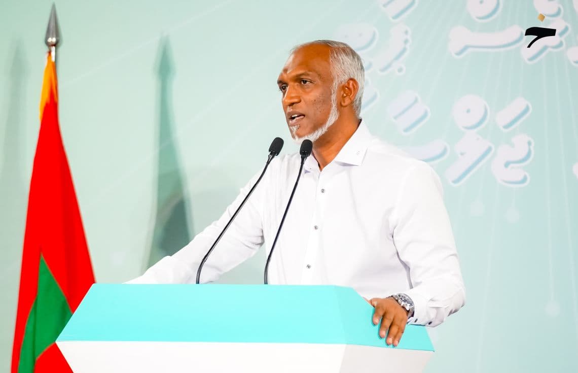 ޕީއެންސީގެ ޖަލްސާއެއްގައި ރައީސް ވާހަކަފުޅު ދައްކަވަނީ. / ފޮޓޯ: ޚުލާސާ