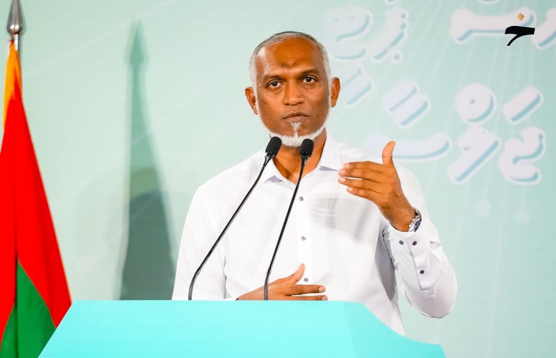 ޕީއެންސީގެ ޖަލްސާއެއްގައި ރައީސް ވާހަކަފުޅު ދައްކަވަނީ. / ފޮޓޯ: ޚުލާސާ