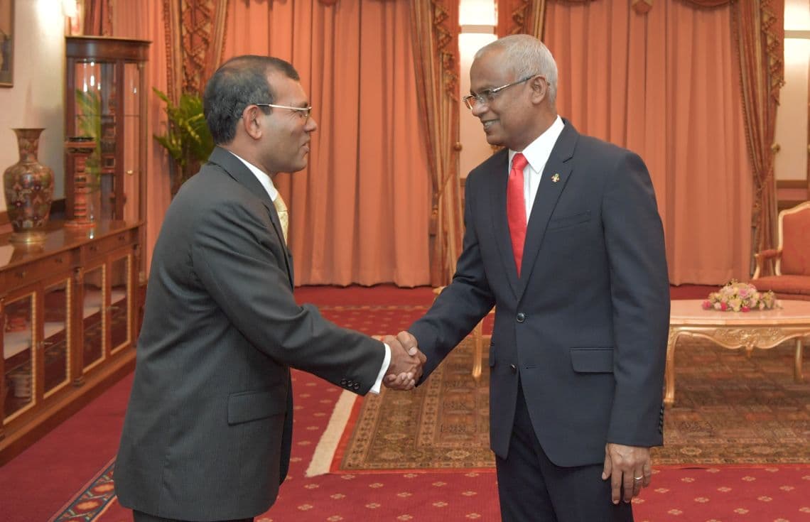 ނިމިދިޔަ ސަރުކާރުގެ ރައީސް މުހައްމަދު ސާލިހު އަދި މަޖިލިސް ރައީސްކަން ކުރެއްވި މުހައްމަދު ނަޝީދު---