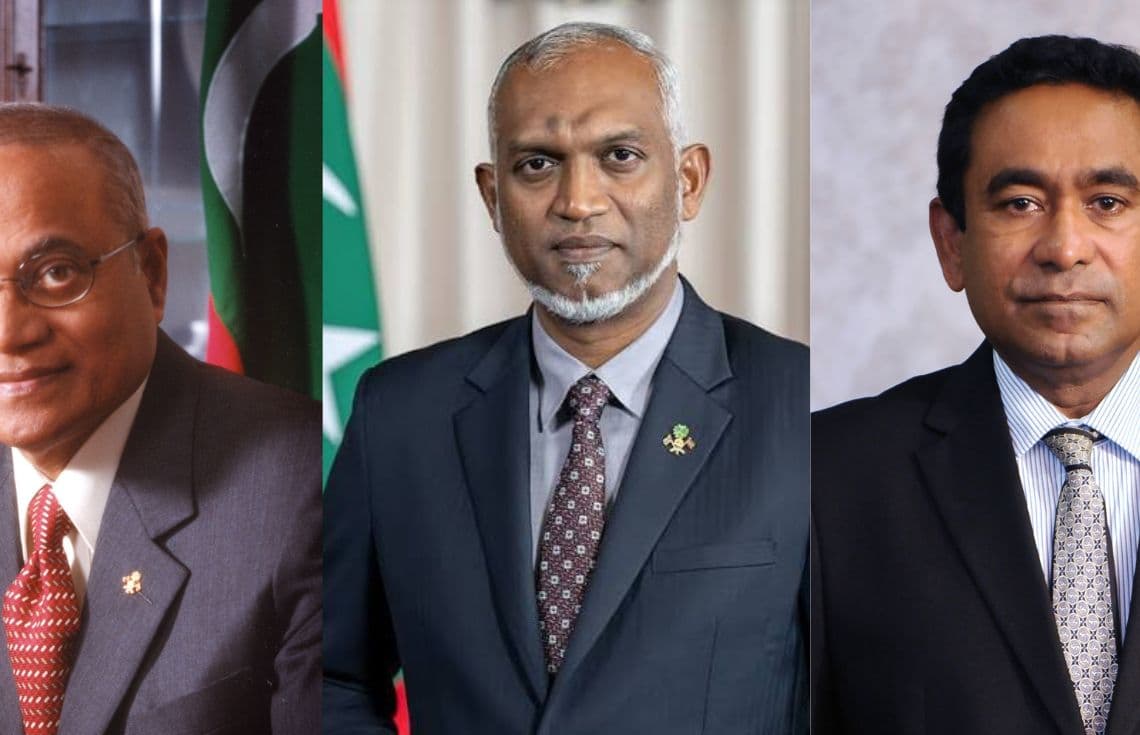 ކުރީގެ ރައީސް އަބްދުﷲ ޔާމީން، ރައީސް ޑރ. މުއިއްޒު އަދި ކުރީގެ ރައީސް މައުމޫން އަބްދުލްގައްޔޫމް---