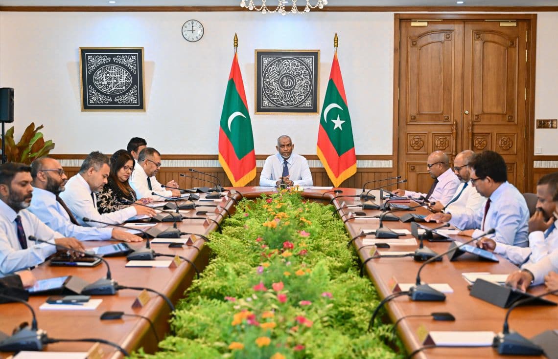 ރައީސް އޮފީހުގައި ކެބިނެޓް މީޓިންއެއް ކުރިއަށްދަނީ. / ފޮޓޯ: ރައީސް އޮފީސް