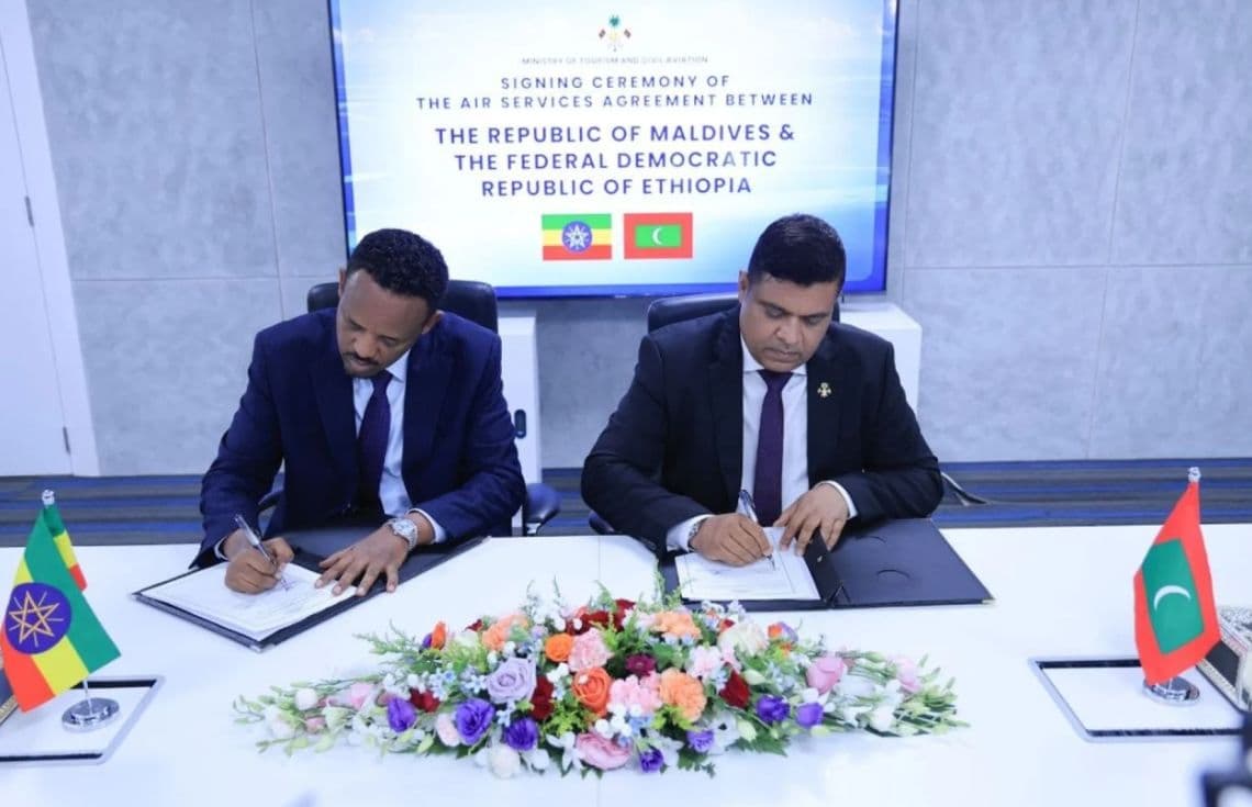 އިތޯޕިއާ އާއި ރާއްޖެ ދެމެދު ވައިގެ ދަތުރުފަތުރު ފެށުމަށް އެއްބަސްވުމެއްގައި ސޮއިކުރުން---