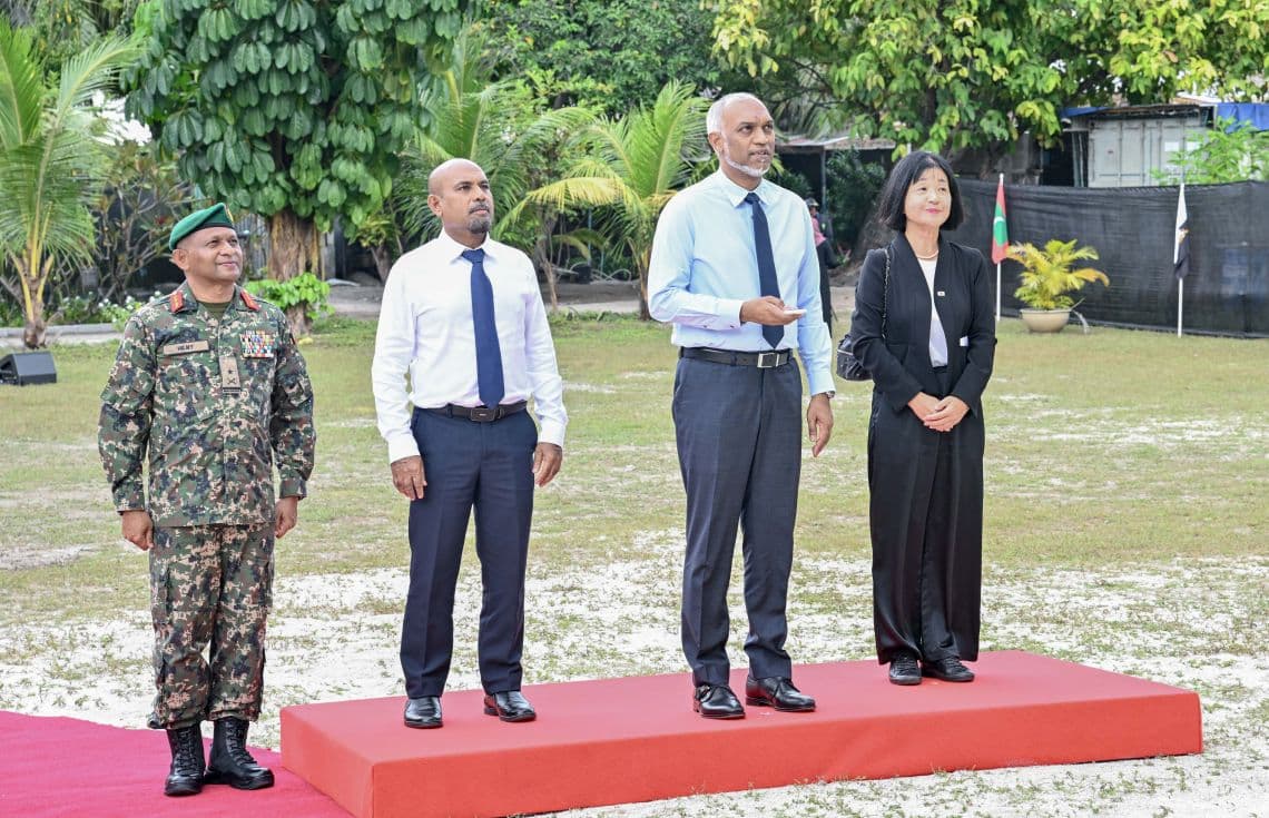މެރިޓައިމް ރެސްކިއު ކޯޑިނޭޝަން ސެންޓަރު ރައީސުލްޖުމްހޫރިއްޔާ ޑރ. މުއިއްޒު ހުޅުއްވައިދެއްވަނީ. / ފޮޓޯ: ރައީސް އޮފީސް